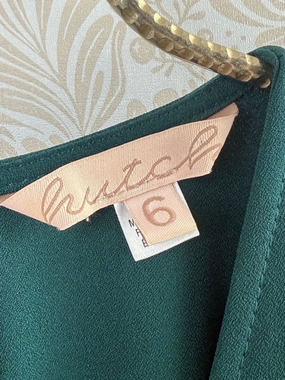 Hutch from Anthropologie Dark Green Wrap-Front V-Neck Belted Jumpsuit - Size - 6 - Picture 5 of 9
